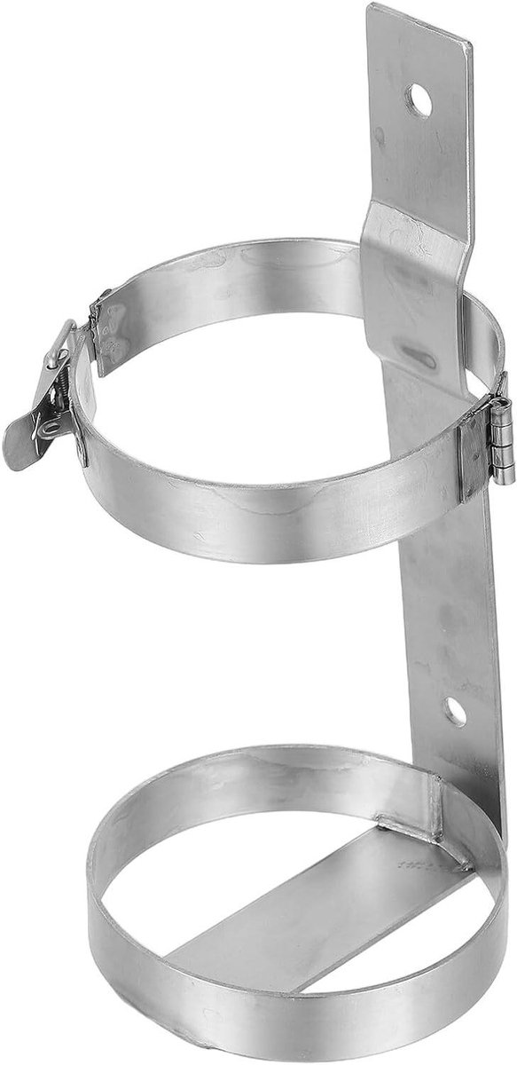 Brandblusserhouder Roestvrijstaal - Muurbeugel Hanger - Veilige Opslag - Snelspansluiting Vergrendeling - 28.8 x 12.7 cm - Zilver