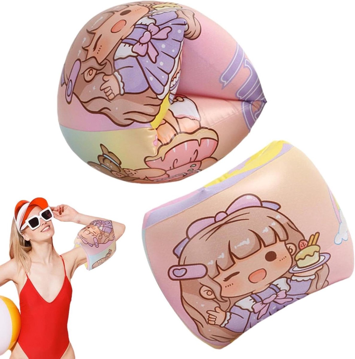 Zwembandjes voor kinderen - Armbanden zwemmen - Leren zwemmen - Ergonomisch ontwerp - 17x22x22cm - Roze