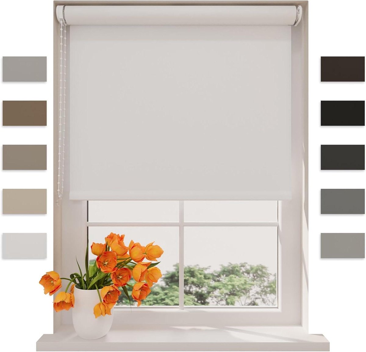 Blackout Rolgordijn - Verduisterend Gordijn - Privacy Creëren - Zonder Boren - 90 x 190 cm