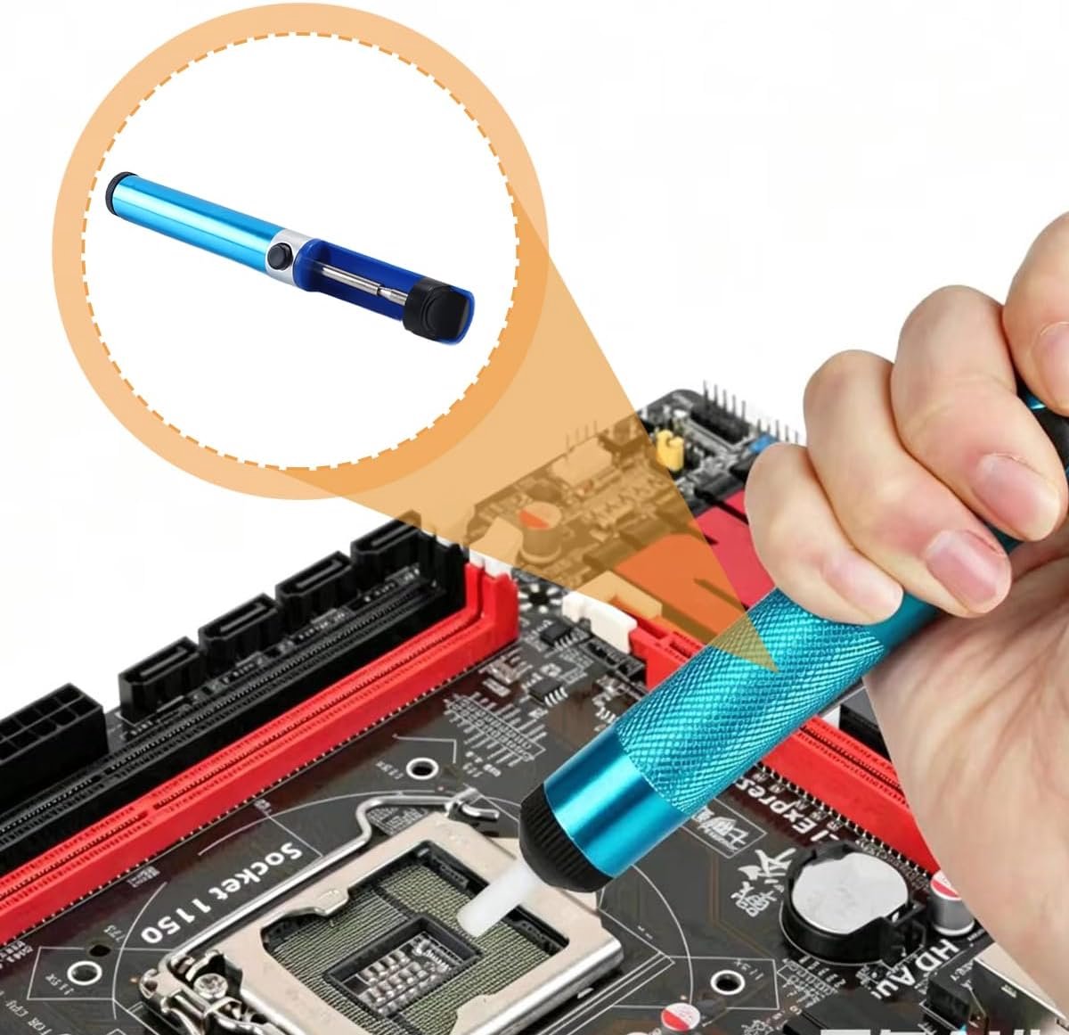 Desoldeerpomp - Soldeerzuiger - Elektronica Reparatie - Hoge Zuigkracht - 188 mm Lengte - Blauw