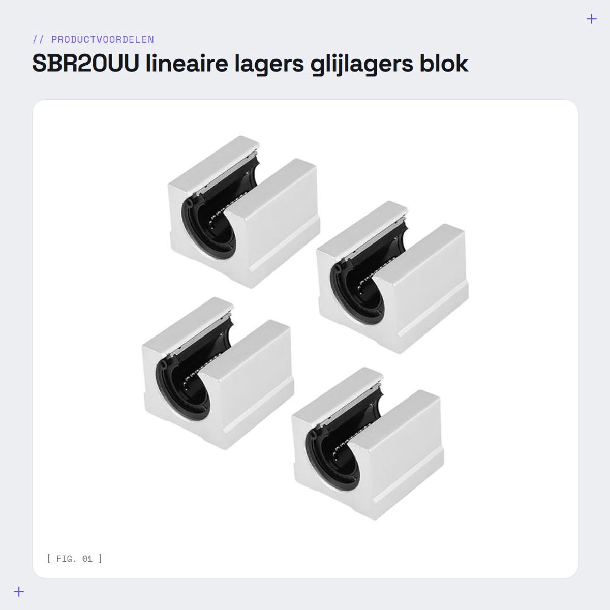 Dailygoods- Lineaire Lagers SBR20UU 4 Stuks - Glijlagers - CNC-onderdelen - 20 x 39 x 11 mm - Hoogwaardige Aluminiumlegering - Laag Geluidsniveau