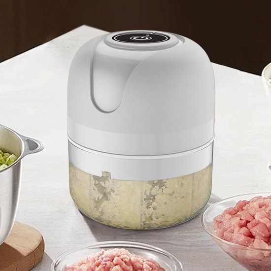 Groente Hakker - USB Oplaadbare Keuken kleine Foodprocessor - Draagbare Elektrische Keukenmachine, Keukengadget Voor Vlees Noten Ui Gember Peper Gehakt - Fijngehakt van Groente — afbeelding 4
