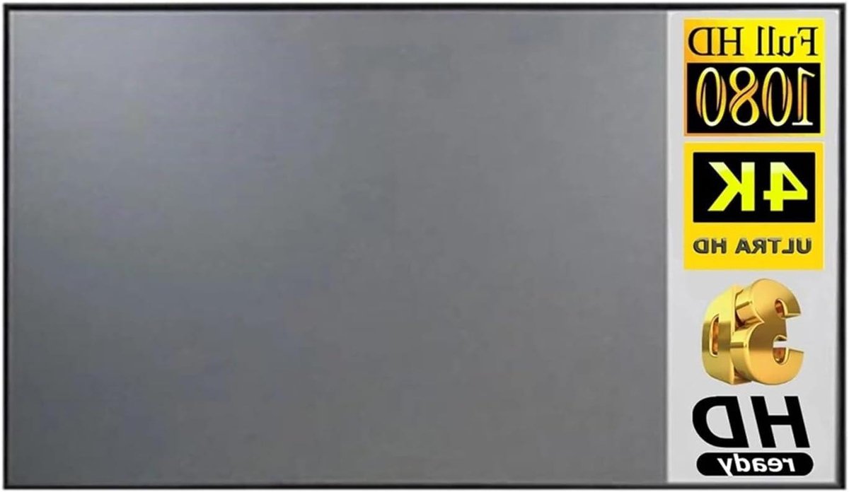 Projectiescherm - Draagbaar Gordijn - Thuisbioscoop Creëren - Anti-Licht Coating - 80 Inch - Grijs