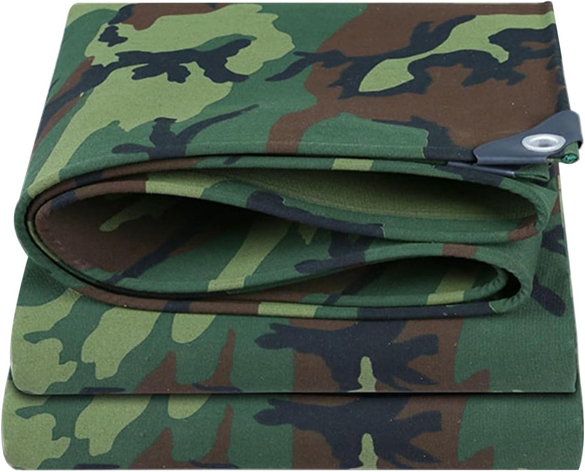 Zwaar Camouflagezeil - Beschermhoes Tuin - Buiten Beschermen - Versterkt Randontwerp - 045 mm dik - Camouflage