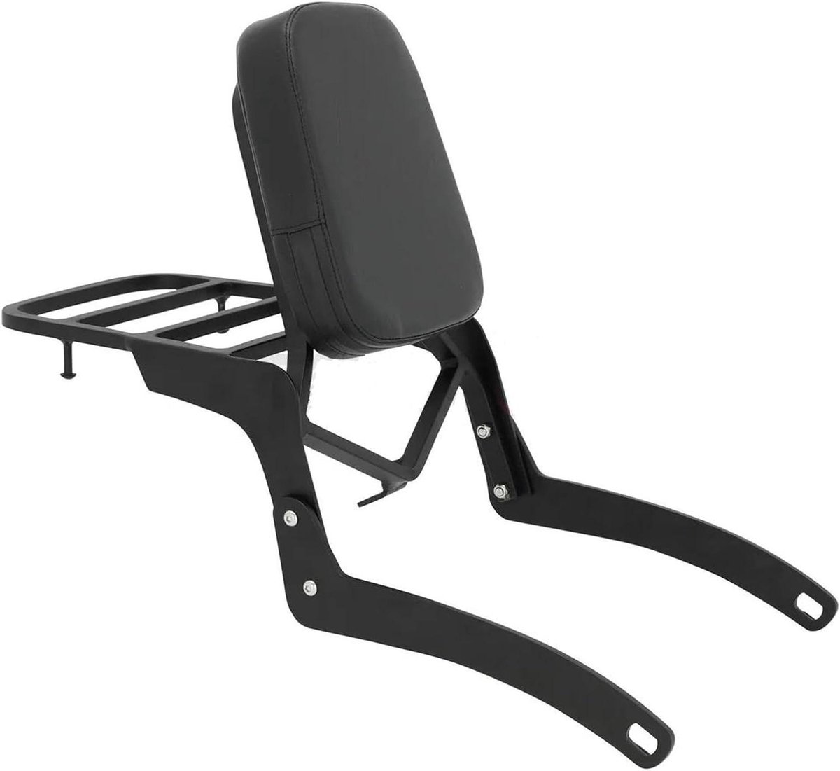Sissy Bar Pad Motorfietsrugleuning Sissybar Voor Yamaha Voor Virago XV125 XV 125 1989-2019 Met Bagagedrager En Comfortabel Kussen Motorfiets Afneembare Rugleuning(Zwart)