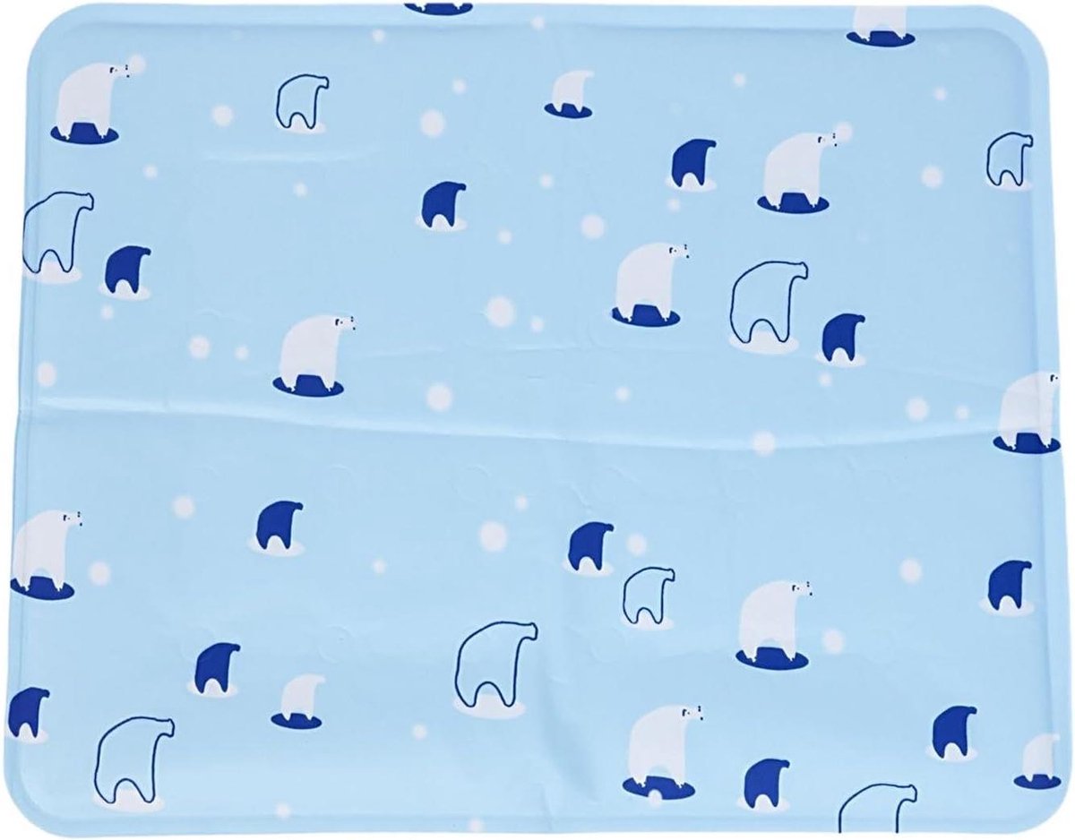 Honden Koelmat - Huisdieren Bed - Warm Weer Comfort - Kauwbestendig Gel - 41x31cm - Blauwe beer