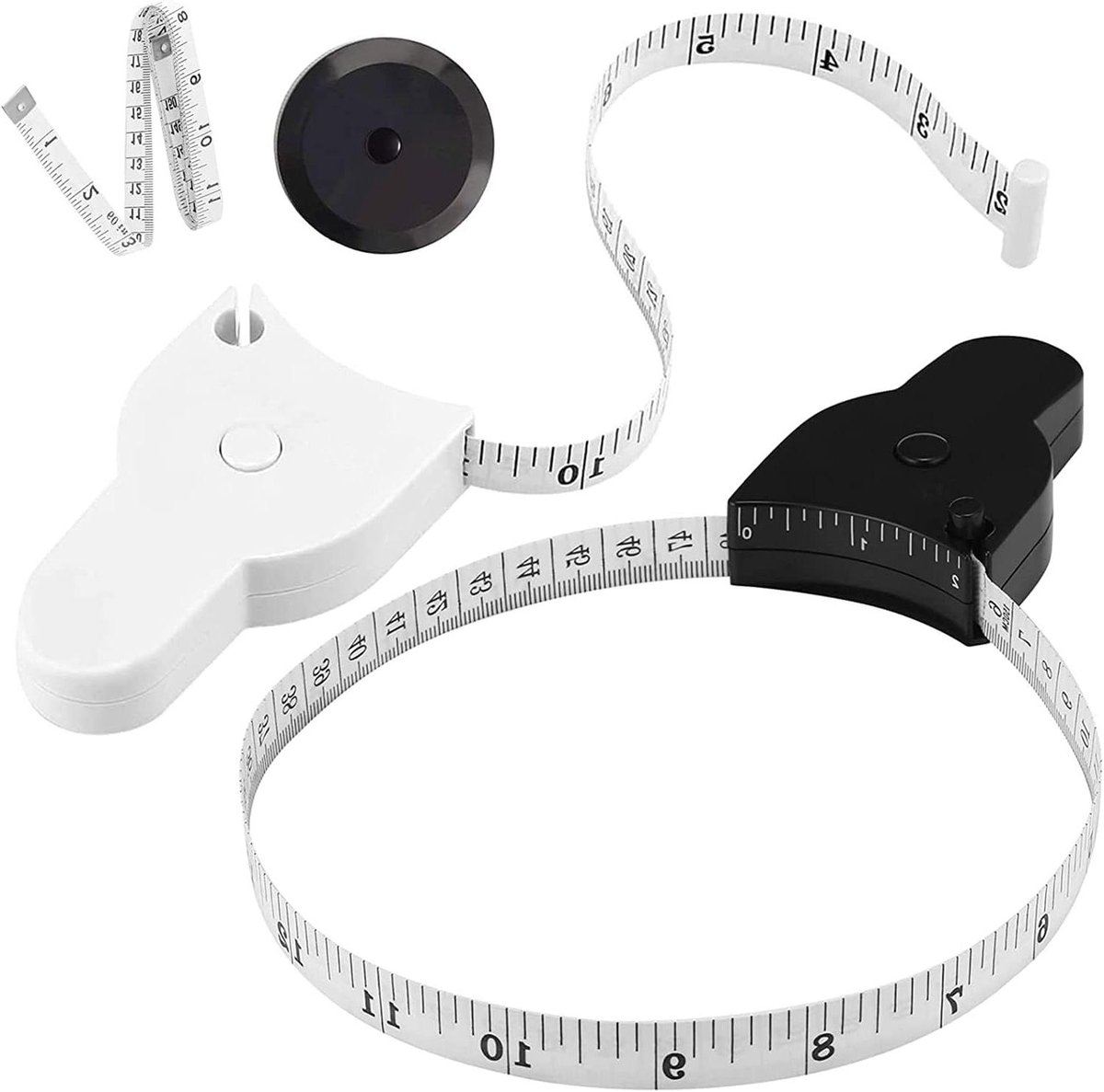 Meetlint Liniaal - Intrekbare Tape - Lichaamsmeting Fitness - Dubbele Eenheden - 150 cm - Wit