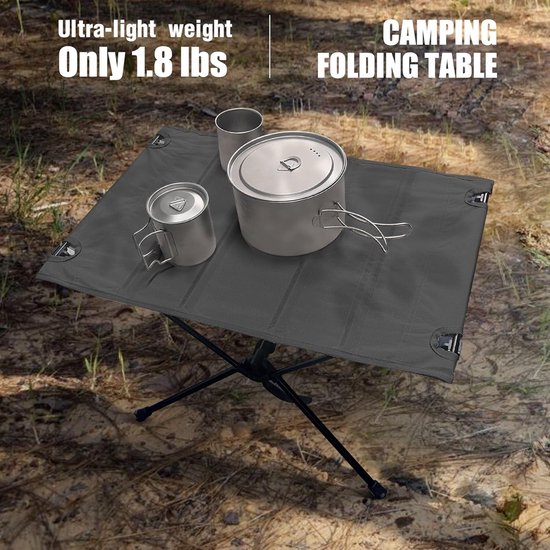 Campingtafel Inklapbaar - Inklapbare Tafel - Kampeertafel Opvouwbaar - Met Opbergtas - 60 x 40 x 40 Cm - Klaptafel - Vouwtafel - Tuintafel - Afneembaar Bureaublad - Draagbaar - Waterdicht - Zwart van Camp — afbeelding 3