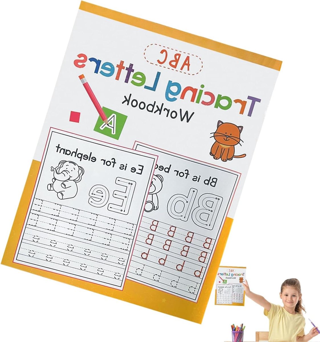 Schrijf Oefenboek - Handschrift Leren - Vroeg Leren - Interactieve Oefeningen - 28 Pagina's - Rood
