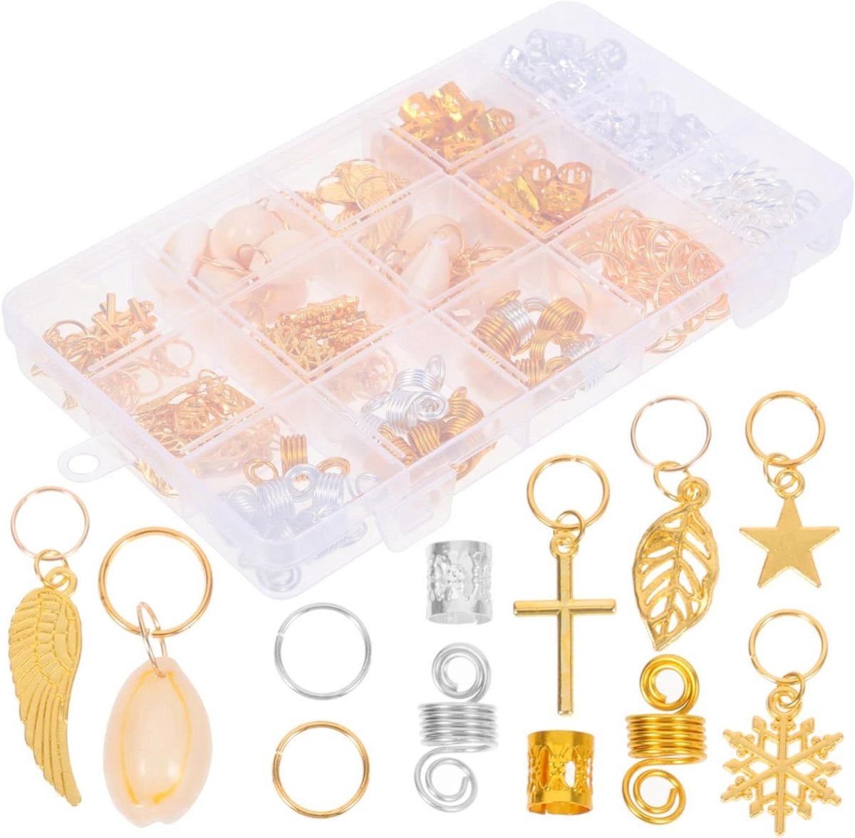 Dreadlocks Accessories Hair Tube 200pcs Metal Hair Closures Set Braid Rings