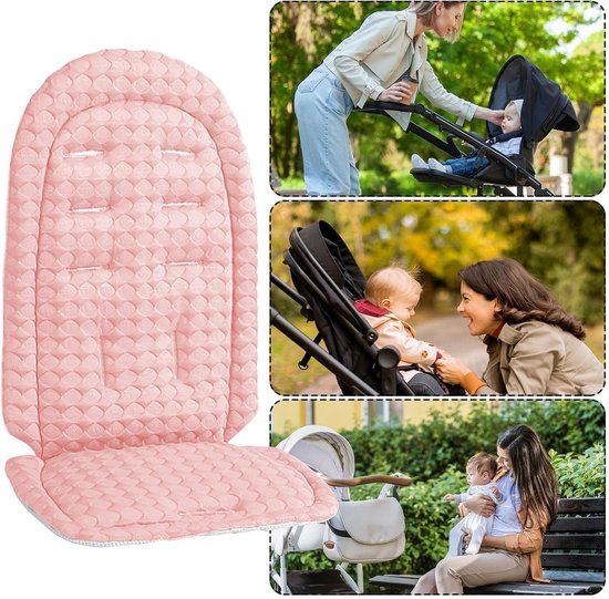 Kinderwagen Zitje - Wandelwagen Inzet - Babycomfort Reizen - Omkeerbaar Alle Seizoenen - 36x64 cm - Roze — afbeelding 5
