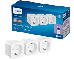 Philips Smart Lighting - Slimme stekker - 3 pack - Maak andere apparaten slim - Stekkertype F - Wit…