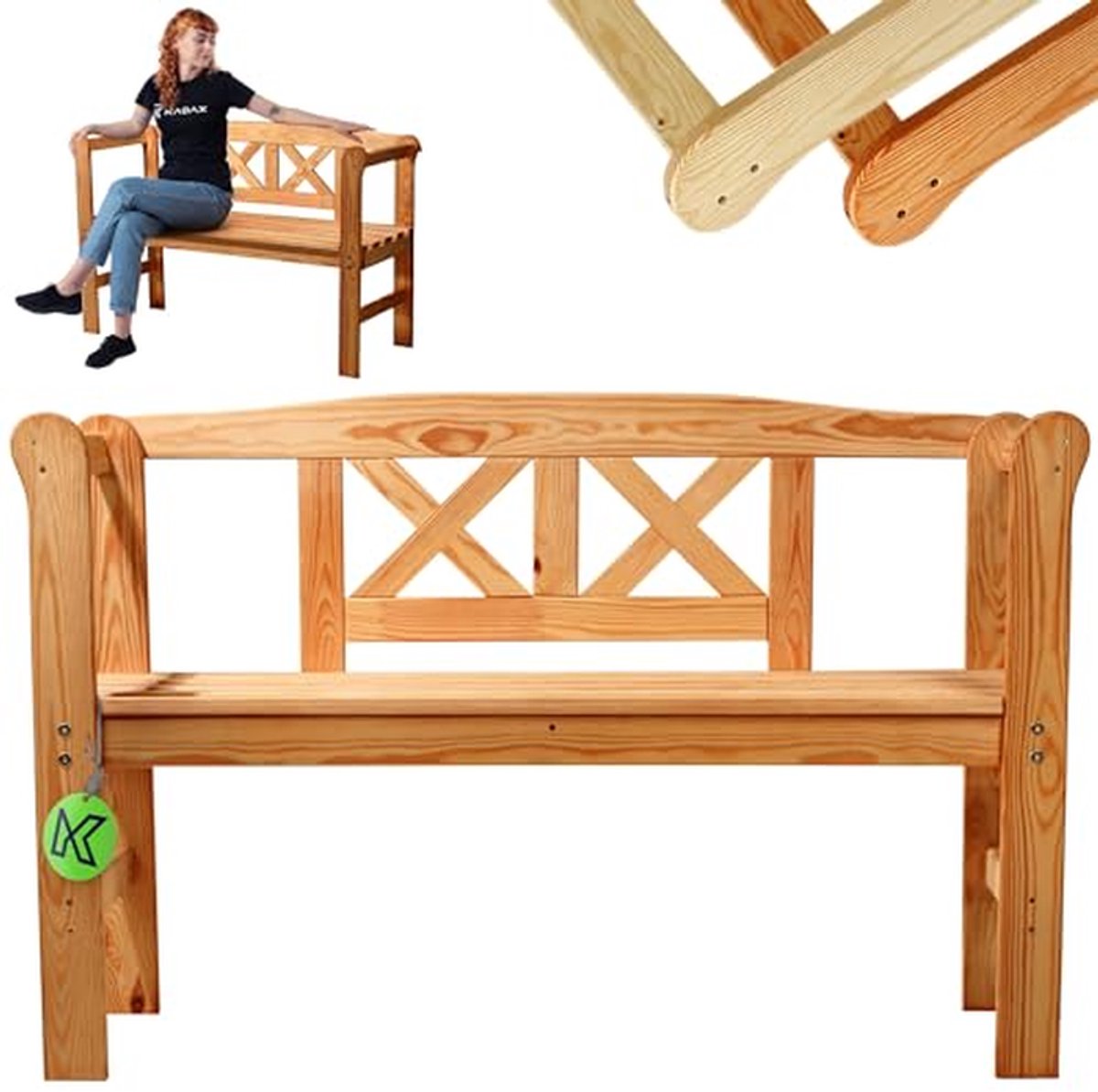 Tuinbank met opbergruimte - Zitbank buiten - Buiten zitten - Weerbestendig hout - 120 cm breed - Bruin