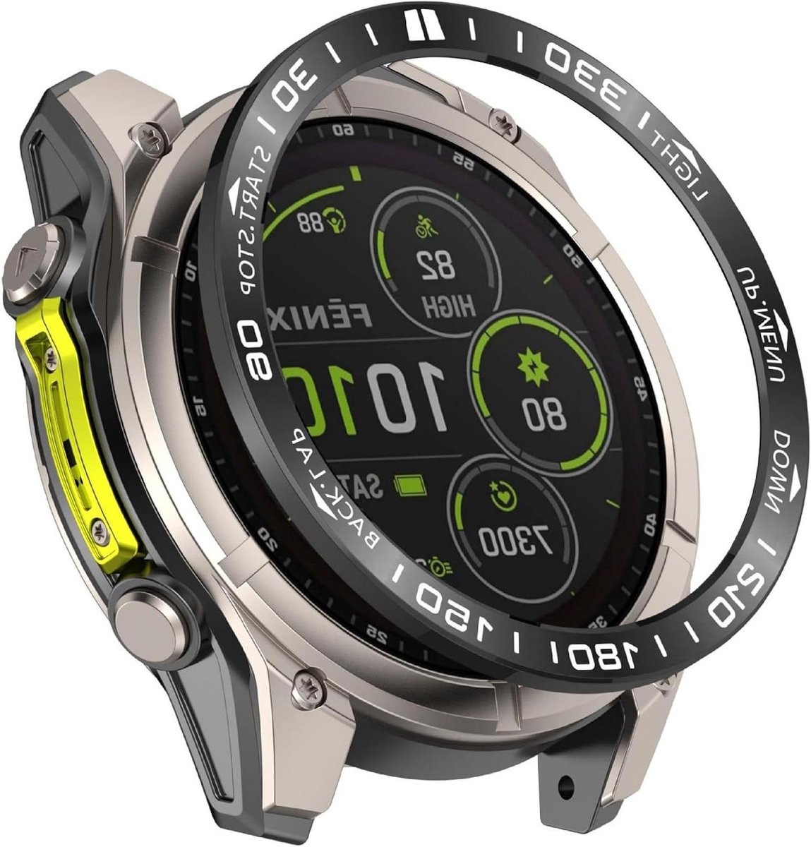 Beschermring Horloge - Metalen Rand - Smartwatch Beschermen - Roestvrij Staal - 51 mm - Zwart Wit