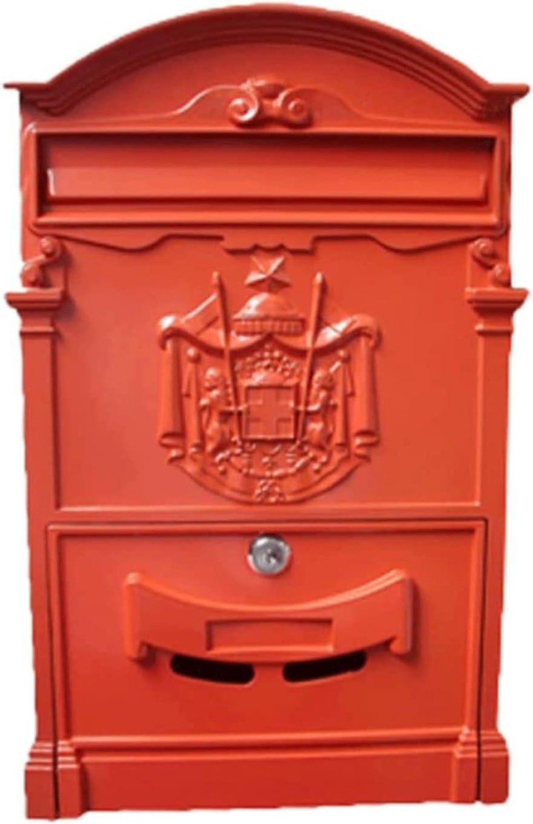 Brievenbus Wandmontage - Postbus Pakketbox - Veilig Post Ontvangen - Combinatieslot - 26 x 9 x 41 cm - Rood