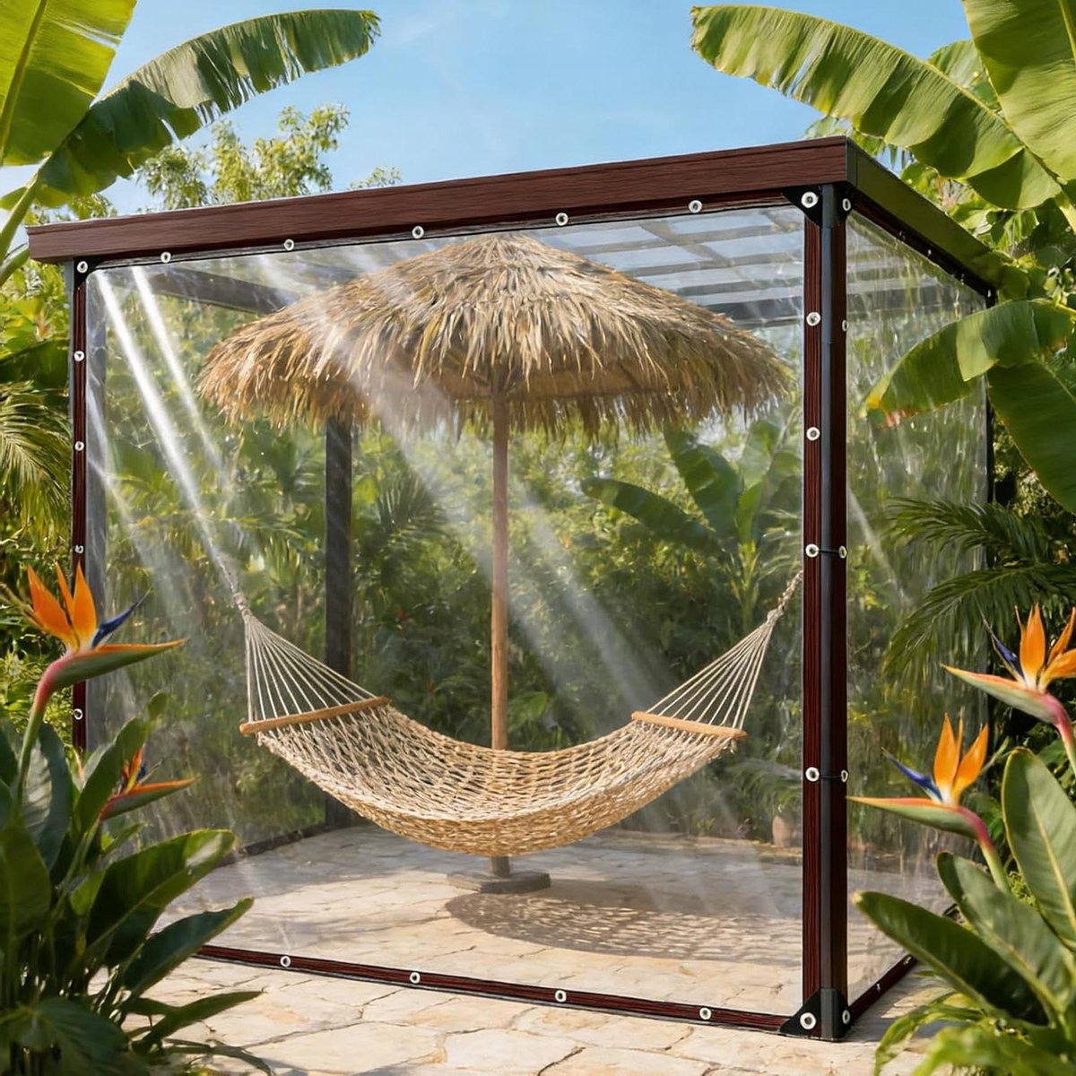 Afdekzeil Transparant - Zeildoek Waterdicht - Universeel Beschermen - UV-Bestendig Materiaal - 2 x 7.3 m - Transparant