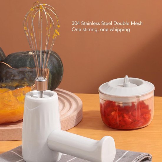 Elektrische Handmixer - Slagroomklopper Hakmolen - Keuken Assistent - 3 Snelheidsinstellingen - 250ML - Wit van Merkloos — afbeelding 5