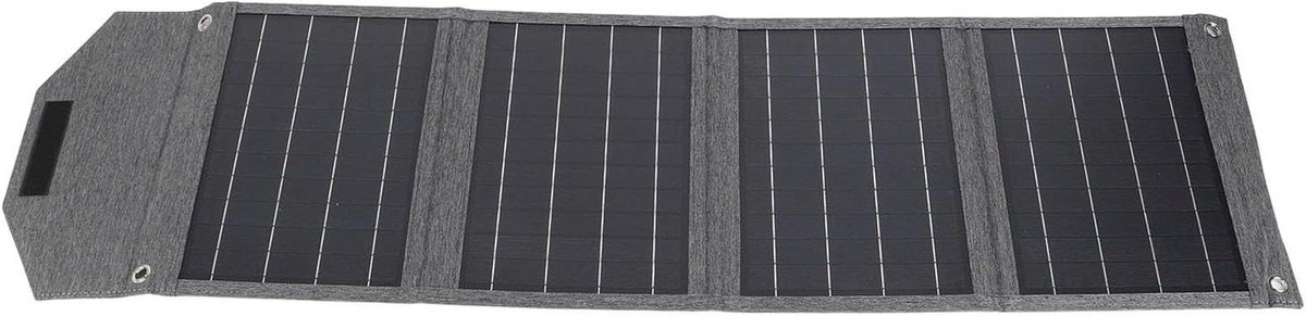 Draagbaar Zonnepaneel - Opvouwbare Charger - Buiten Opladen - 80W Monokristallijn - 4-voudig - Zwart