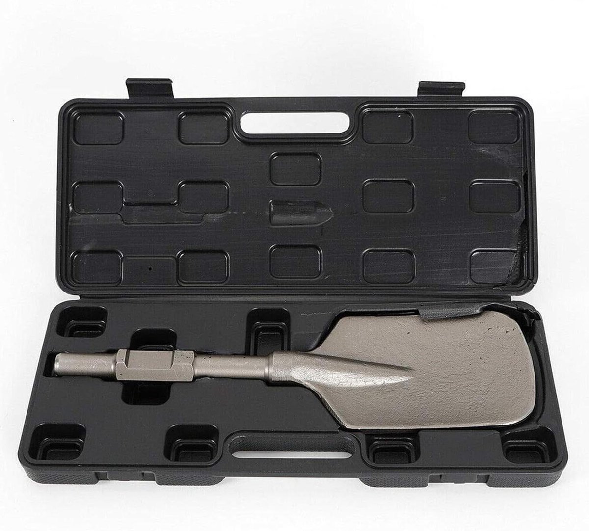 Kleispade Schep Bit - Beton Spade - Materiaal Verwijderen - Verchroomd Staal - 30x440x135mm - Zilver