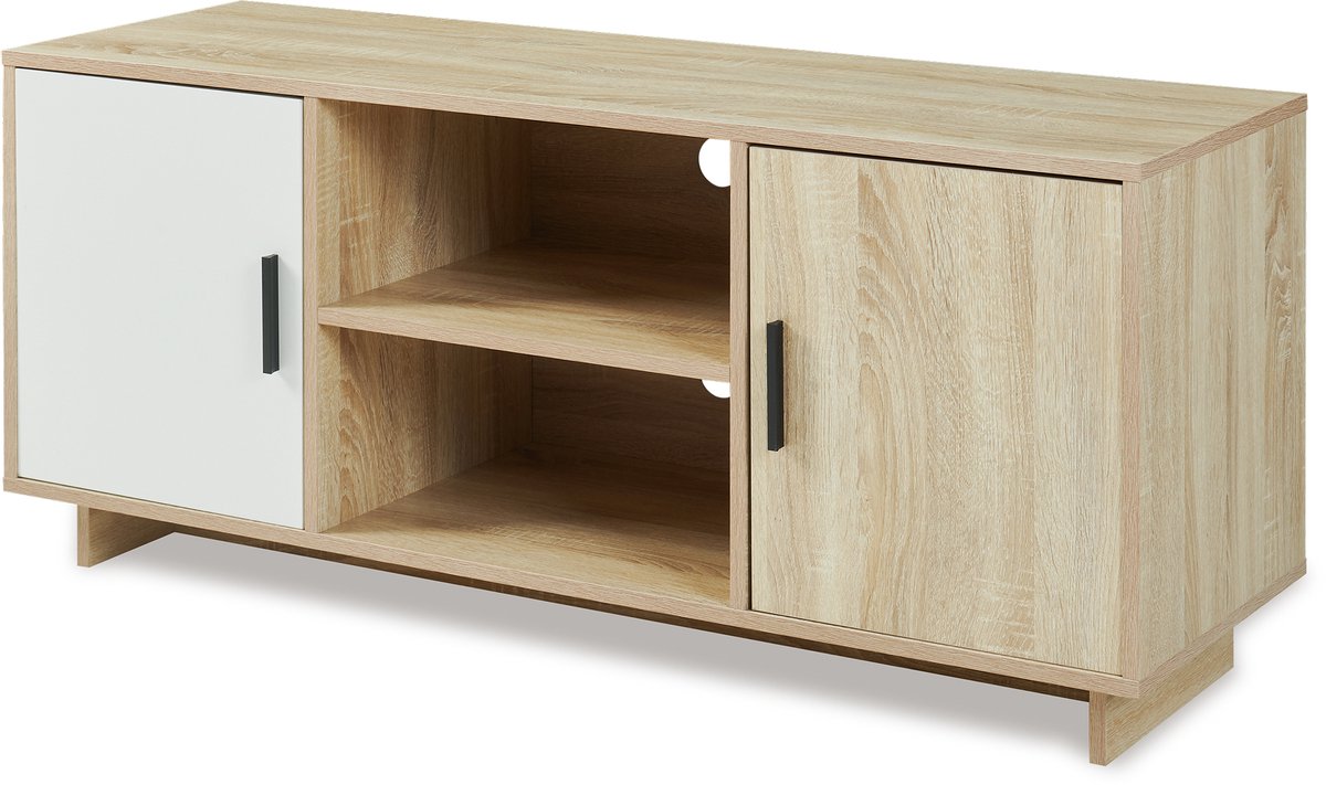 en.casa Tv-meubel Kenta 120x39x52 cm sonoma eiken en wit [en.casa]