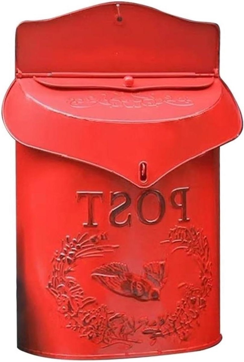 Wall Mounted Mailbox 1 Pcs Wall Mounted Mailboxes Mailboxes Metal Farm Mailboxes Decorative Items Vintage Mailboxes Newspaper Mailbox (Red)