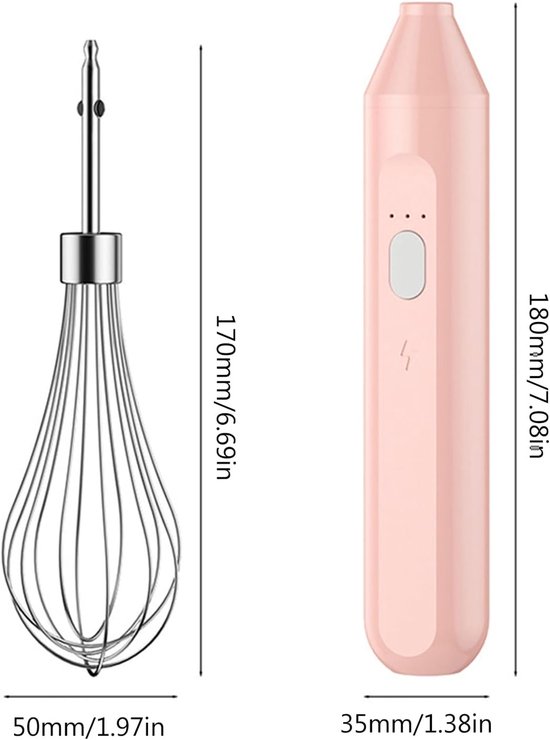 Elektrische Mixer - Draadloze Klopper - Keuken Koken - 3 Snelheden Instelbaar - USB Oplaadbaar - Zwart — afbeelding 5