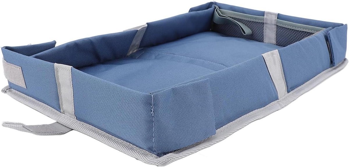 Vliegtuigbak Hoes - Reis Organizer - Kinderen Bezig Houden - Gemakkelijk Schoon - 39 x 27 x 6 cm - Steenblauw