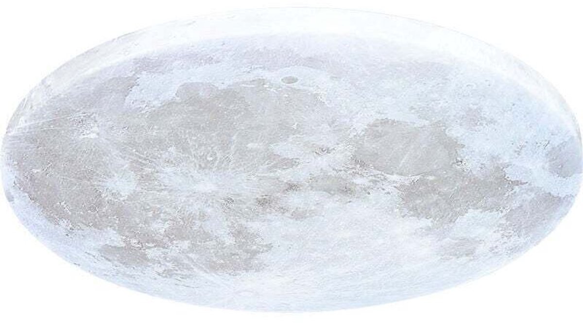 LED-plafondlamp, maanvormige plafondlamp, geschikt voor afstandsbediening, 38 cm diageschikt voorer, 3000-6500K dimbaar, geschikt voor nachtlampfunctie, als wandlampgeschikt voor woonkamer en slaapkamer (380x50mm).