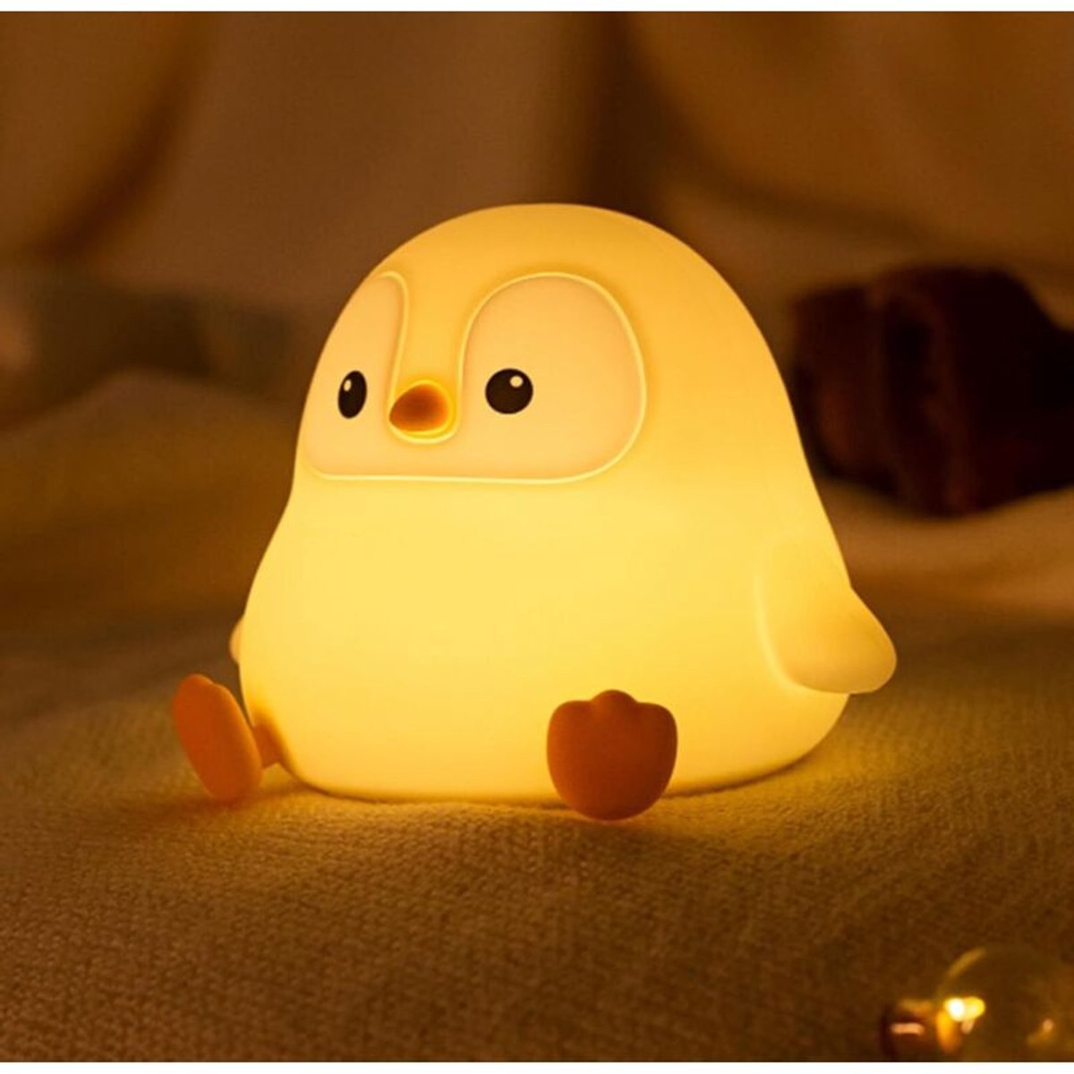 Pinguïnvormig nachtlampje, zacht LED-nachtlampje in de vorm van een dier, gemaakt van voedselveilig siliconenmateriaal, twee instelbare helderheidsniveaus, 0,7 watt nachtlampjegeschikt voor de kinderkamer.