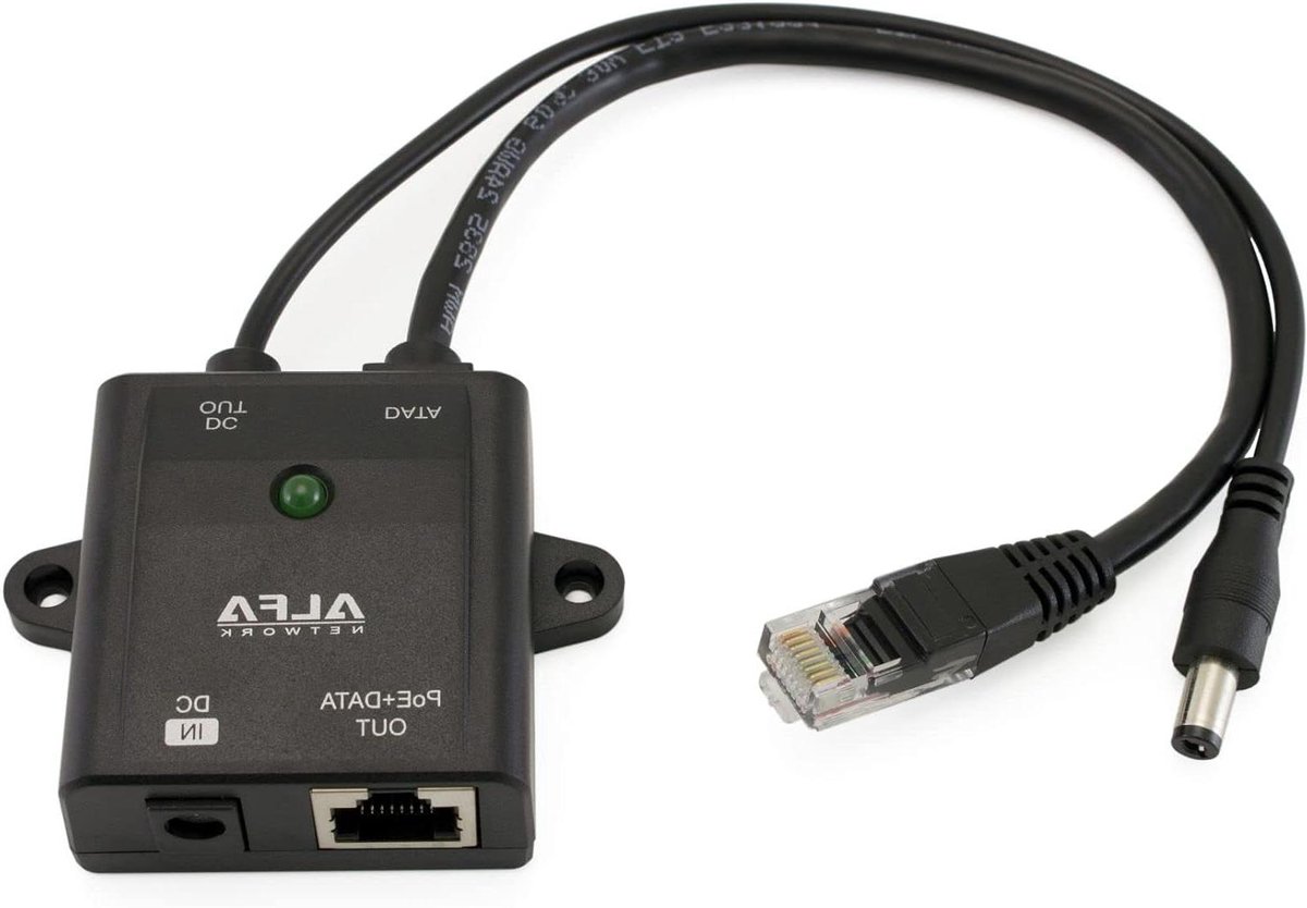 PoE Adapter - Netwerk Injector - Stroom Leveren - Passieve Injectie - 13 x 9 x 5 cm - Zwart