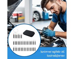 Terminale Pin Verwijderaar - Connector Trekker - Auto Elektronica Reparatie - Veilig Verwijderen - 36 Stuks Set - Blauw