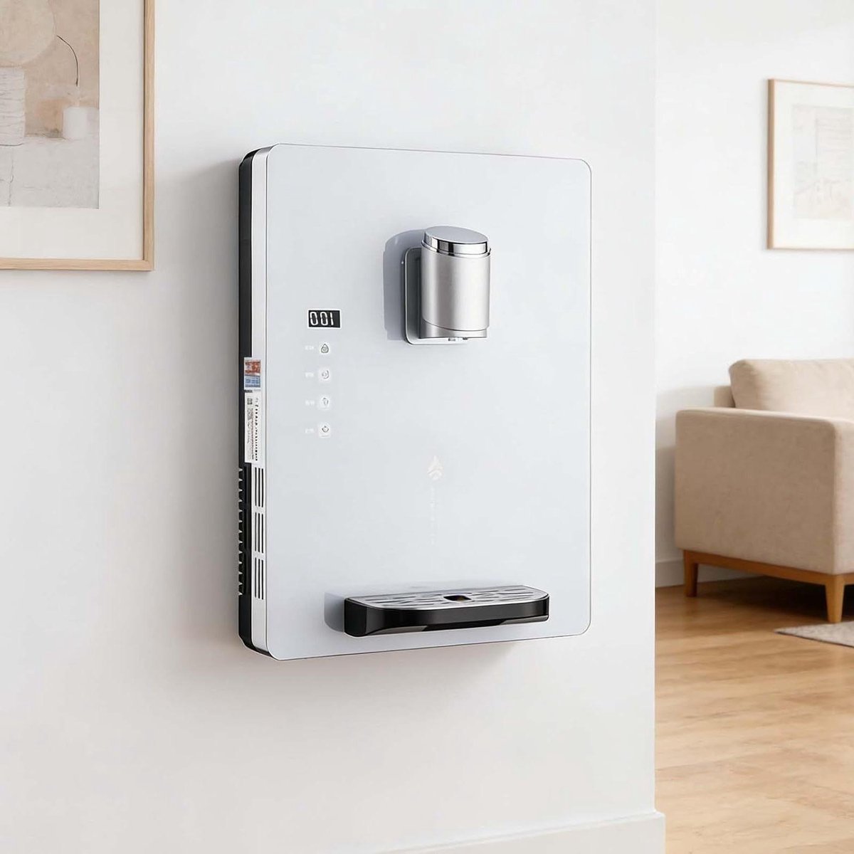 Wanddispenser Warmwater - Direct Heet Water - Dranken Maken - Kinderslot Veiligheid - Groot Touchscreen - Wit