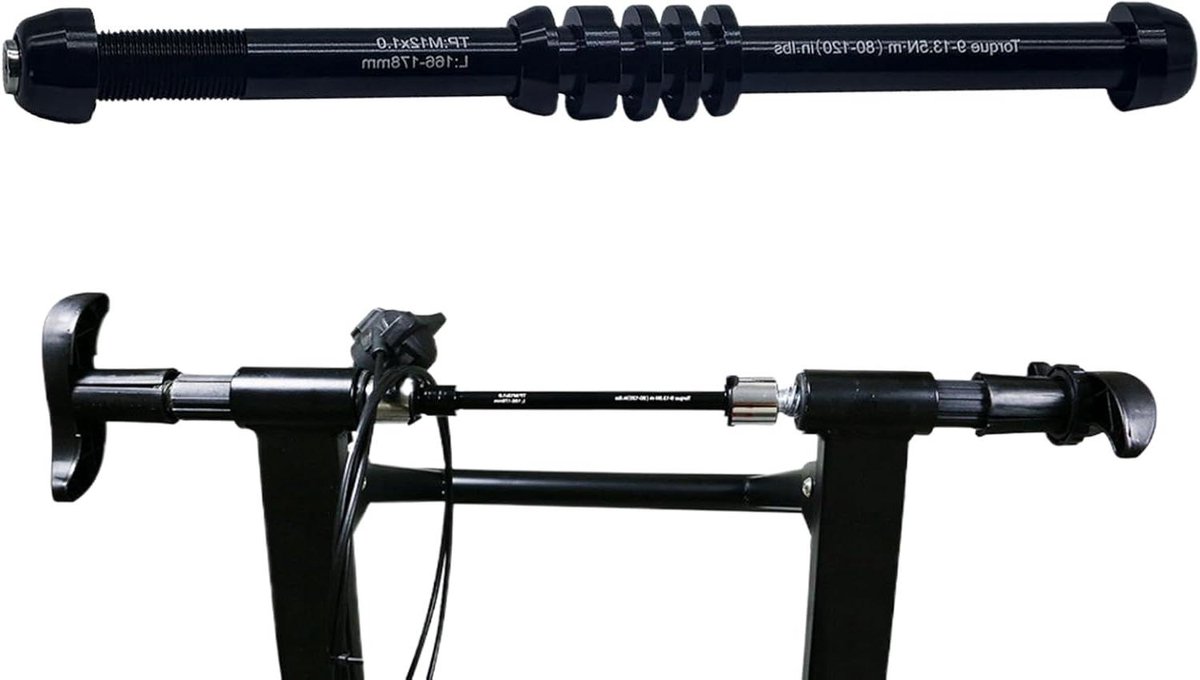Steekas Fietstrainer - Reserveas Rolltrainer - Indoor Fietsen - Universele Pasvorm - 135-148mm - Zwart