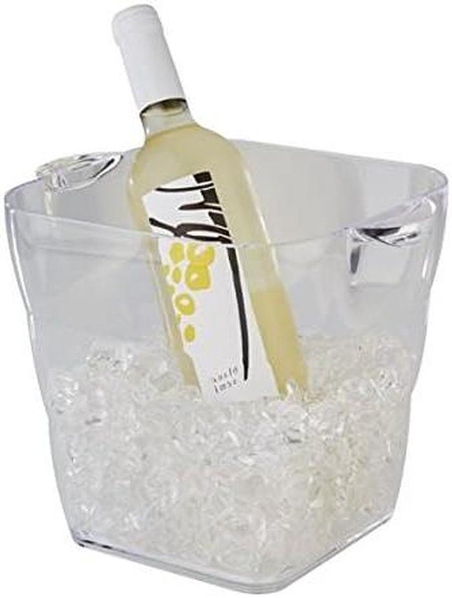 Wijnkoeler - Champagne emmer - Dranken koelen - Zijdelingse handgrepen - 45 liter - Transparant