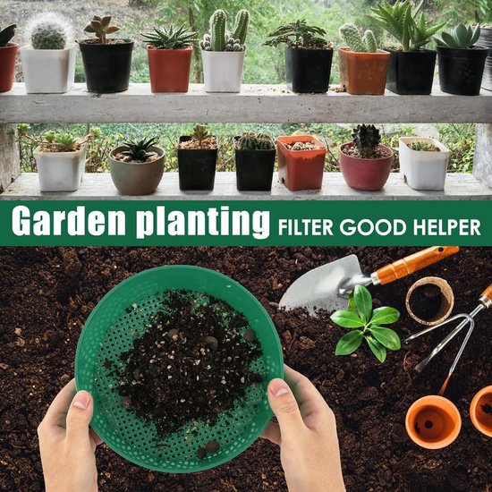 Tuin Zeef - Fijnmazig - Grote Capaciteit - Handmatig - Plastic Rammelaar — afbeelding 2