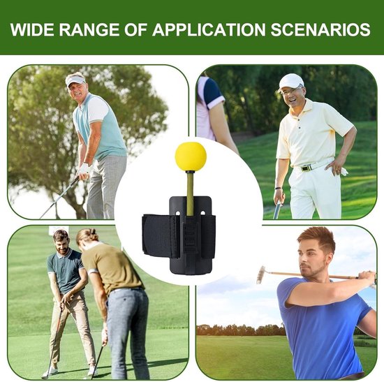 Golf Polsondersteuning - Golf Swing Trainer - Golfswing Verbeteren - Verstelbare 5 Niveaus - 186 cm - Zwart van GOLF — afbeelding 4