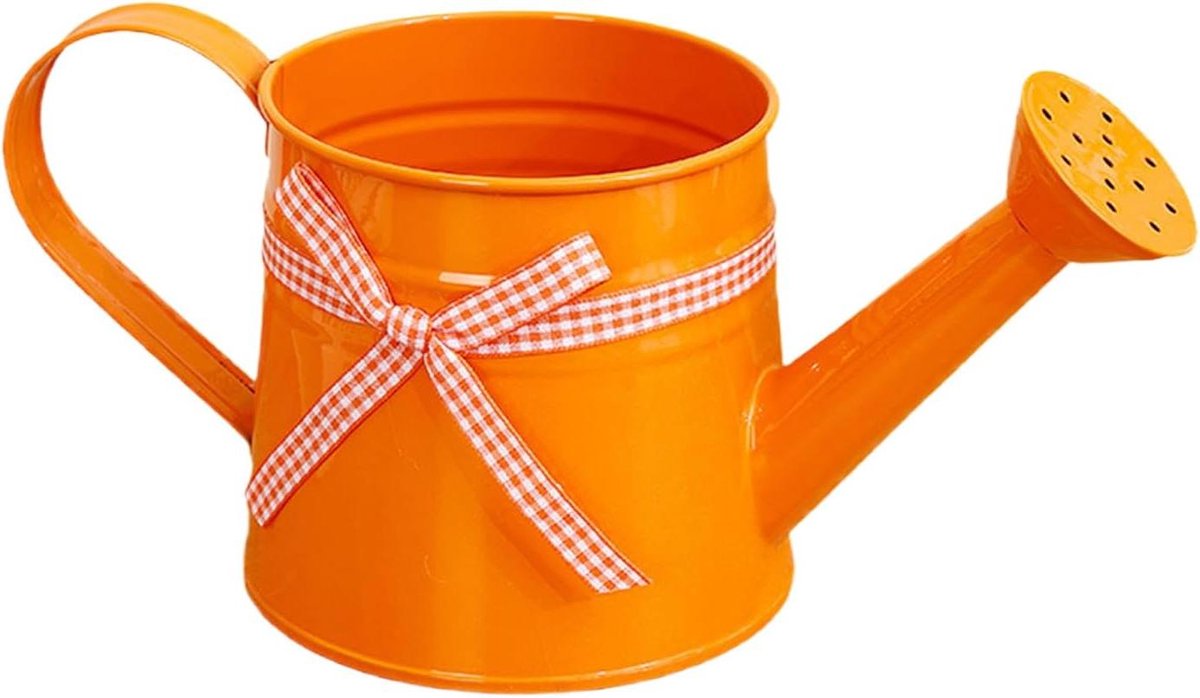Decoratieve gieter - Metalen plantenbak - Planten water geven - Lange nauwkeurige uitloop - 1 Liter - Oranje