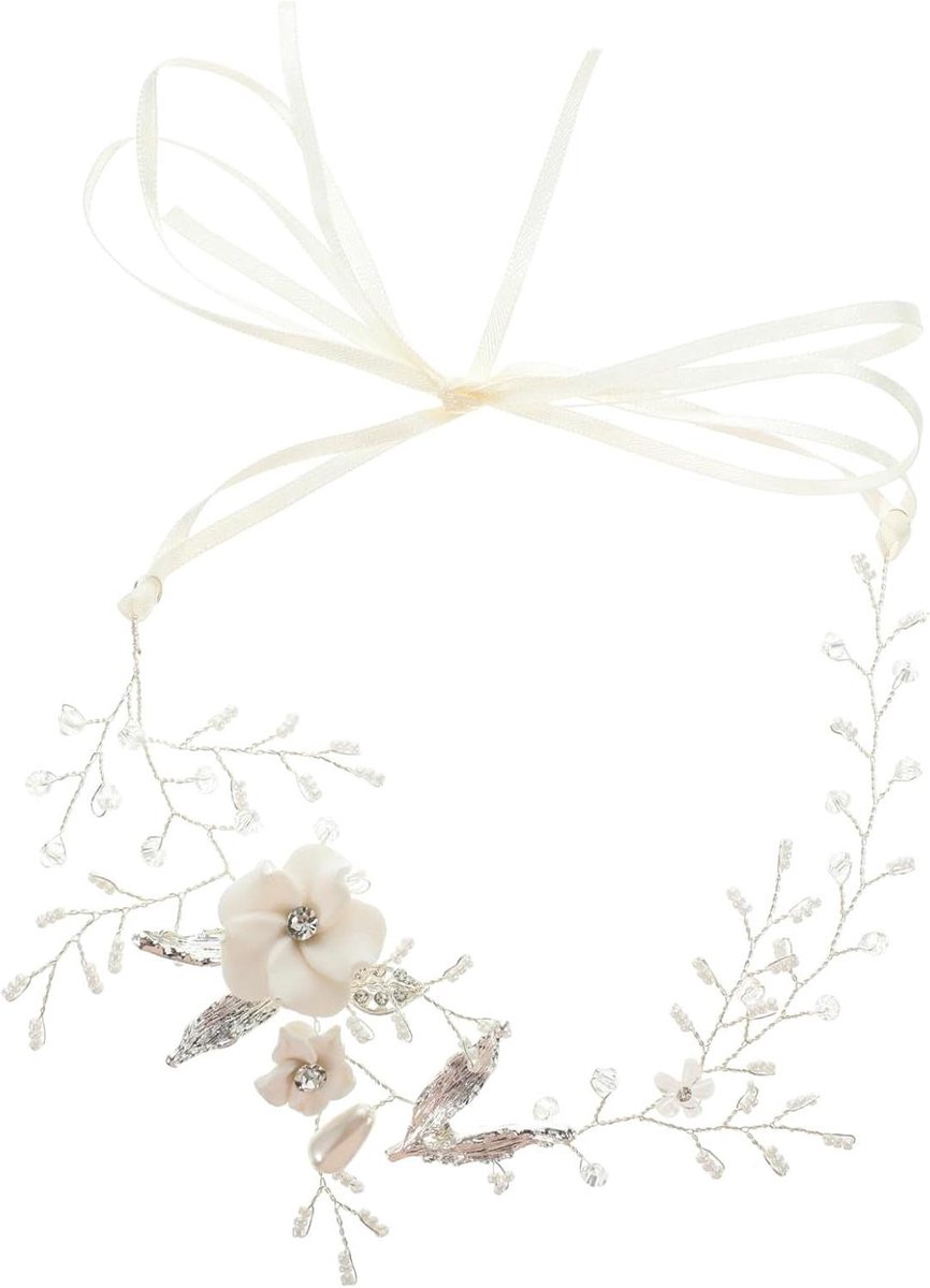 Kristallen Bloem Kousenband - Bruids Beenband - Bruiloft Accessoire - Verstelbaar Comfort - 25 cm - Zilver