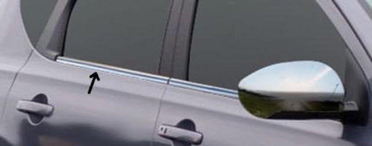 Raamlijsten Roestvrij Staal - Chroom Strips - Auto Styling - 4-delige Set - Compatibel met