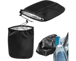 Zijspiegelhoezen Auto - Spiegelbeschermers Winter - Spiegels Beschermen - Verdikt Oxford Materiaal - 33 x 27 cm - Zwart