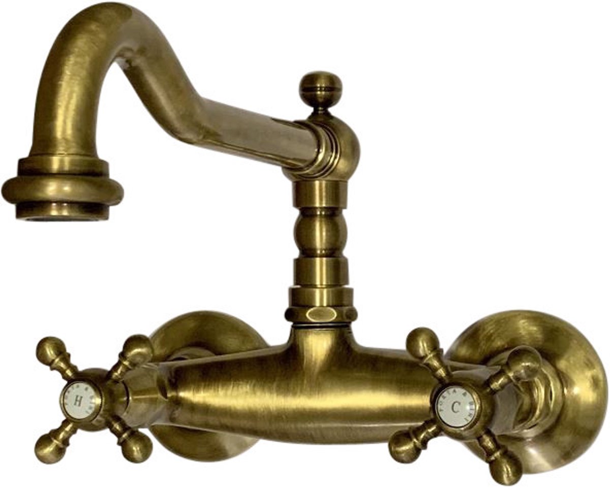PB Nostalgische keukenkraan V2721 muurkraan Brons