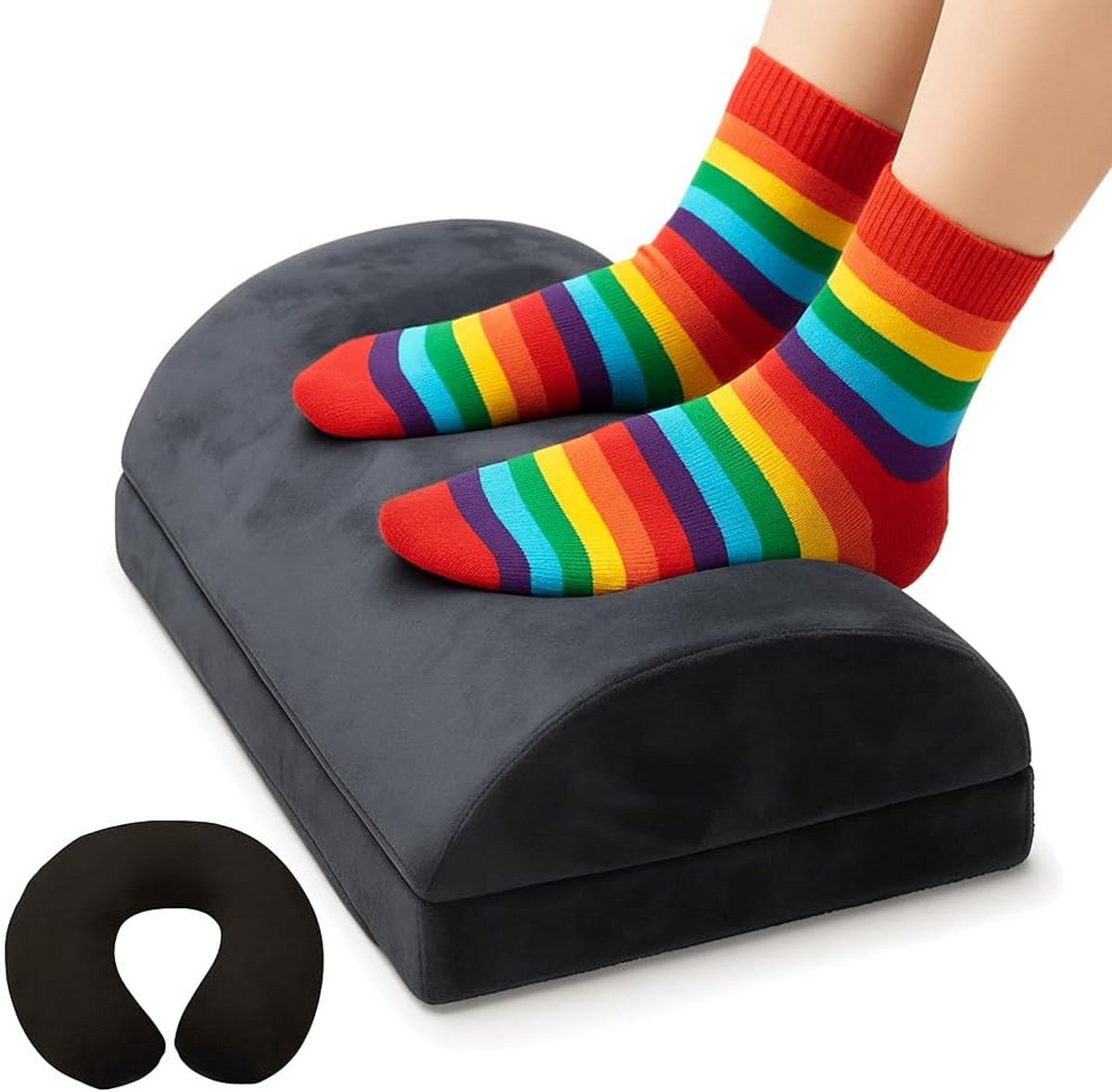 Voetensteun Neksteun - Comfort Duo - Ontspannen Zitten - Traagschuim Vulling - 40x29 cm -