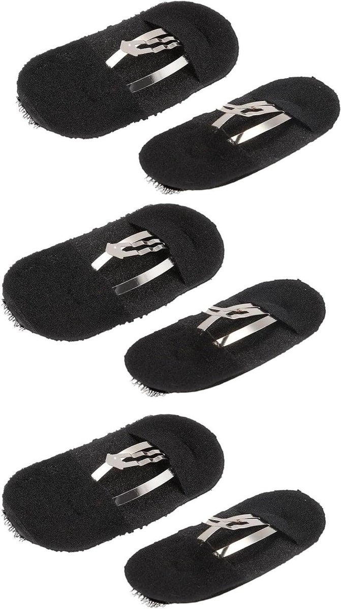 Haarvolume Gereedschap - Knotvullers Set - Haar Stijlen - Zachte Spons Basis - 6 Stuks - Zwart