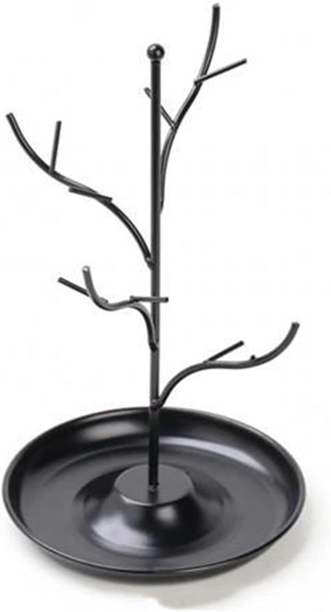 Sieradenstandaard Boom - Sieraden organizer - Sieraden tentoonstellen - Smeedijzer design - 14x14x24 cm - Zwart