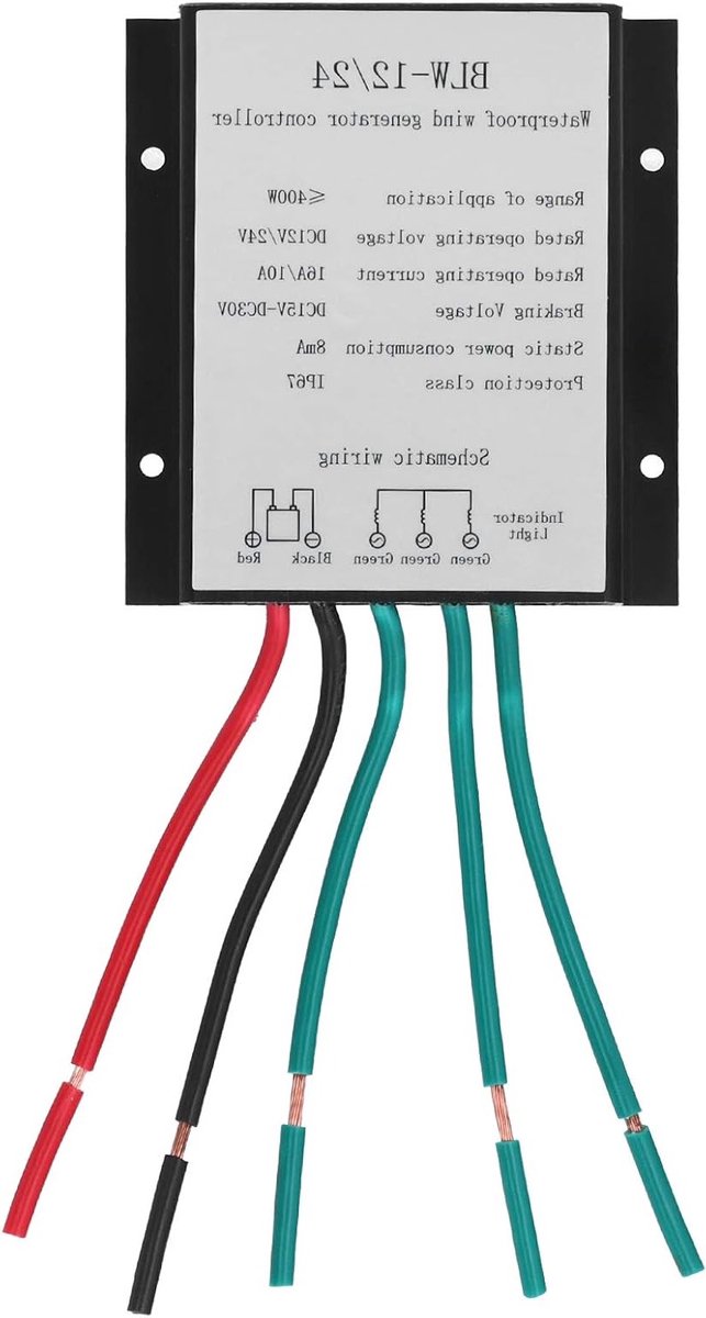 Automatische Oplader voor Windturbine, 12V/24V 400W Regulator, Waterdicht IP67, Efficiënte Energiebeheer en Duurzame Oplossingen