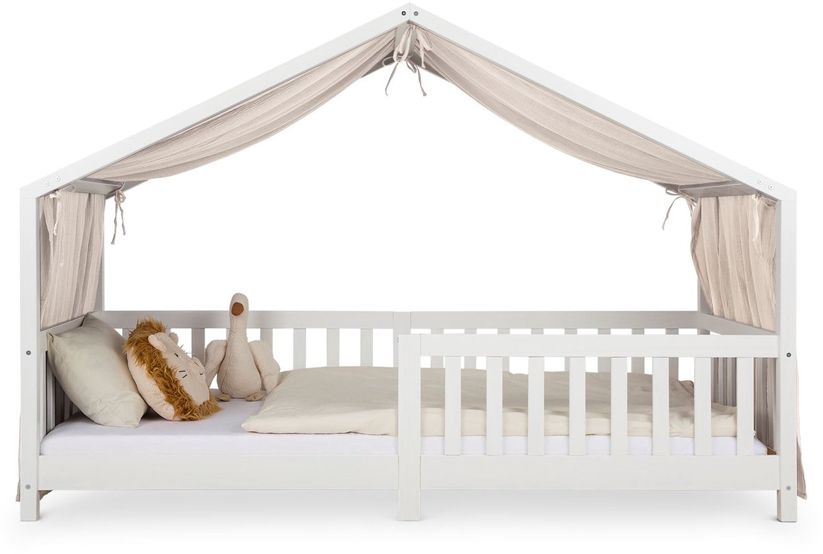 Huishoudhemel LIAN in donkerroze - 100% katoenenhemel, mousseline met twee lagen, bedgordijn voor huisbedden, decoratie voor huisbedden - Hoofdafbeelding Ambience
