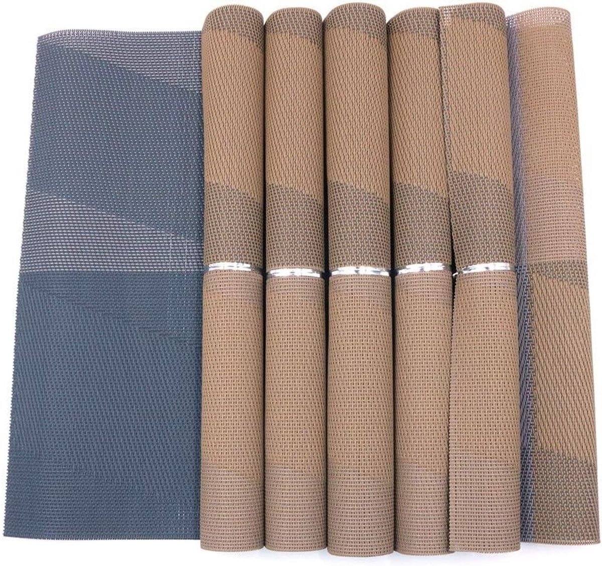 Set van 6 Geometrische Placemat met Antislip, Wasbare en Vlekbestendige Tafelmatten voor Keuken - 45.7 x 30.5 cm, Warmtebestendig en Scheurvast