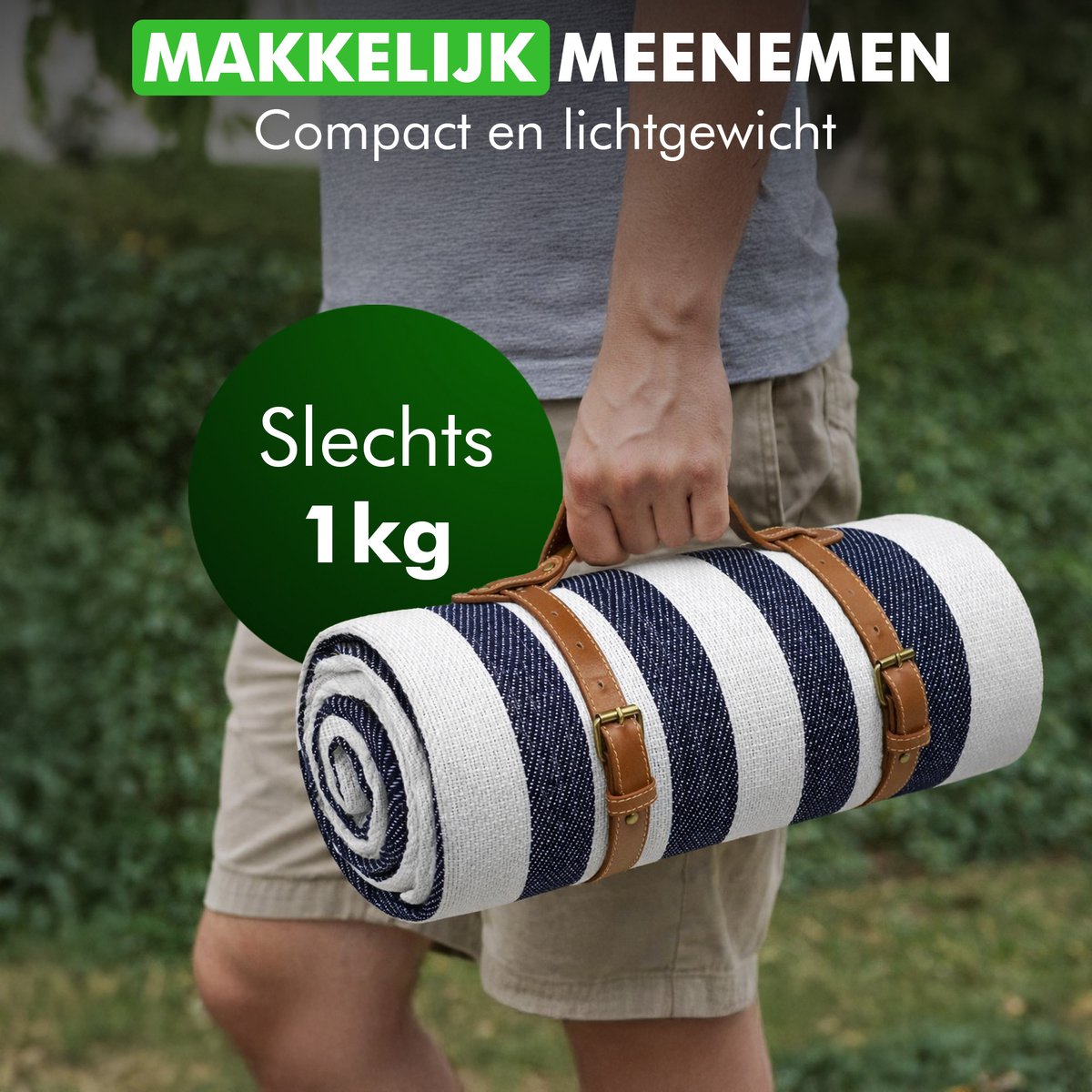 Travelhawk Picknickkleed - 200 x 200cm - Wasbaar - Opvouwbaar Campingdeken & Stranddeken - Picknickmat - Draagbaar — cadeau in Sport & Outdoor - foto 3
