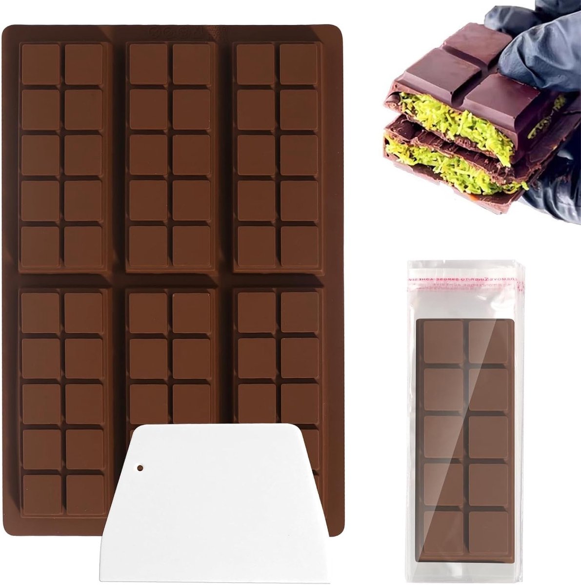 Siliconen Chocoladevorm voor 6 Chocolades, BPA-vrij, Ideaal voor Bonbons, Snoep en DIY Chocolade Creaties