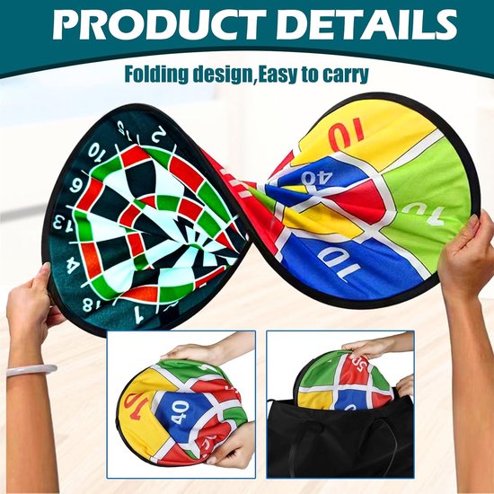 Dubbelzijdig dartbord set - dartspel voor buiten - verjaardagsgeschenken - feestspellen - 6 plakkerige ballen - 6 darts — afbeelding 2